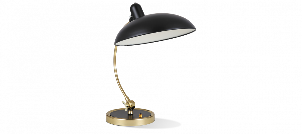 Kaiser Idell Style Table Lamp - Matt Black / Brass 6631T Luxus