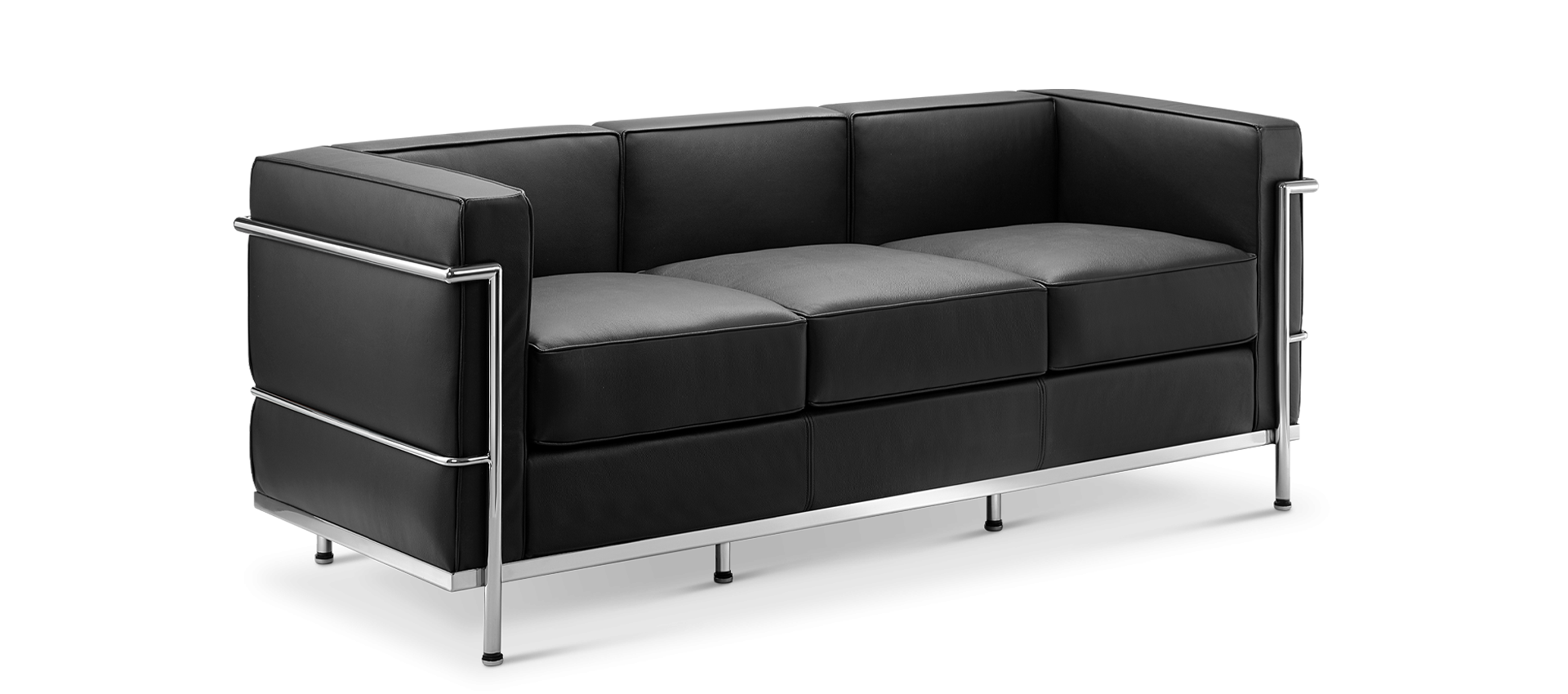 Vrijwillig Confronteren Maladroit Buy the LC2 Style 3 Seater Sofa - Black Leather - at Uk online with  delivery | online store Mobelaris.